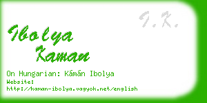 ibolya kaman business card